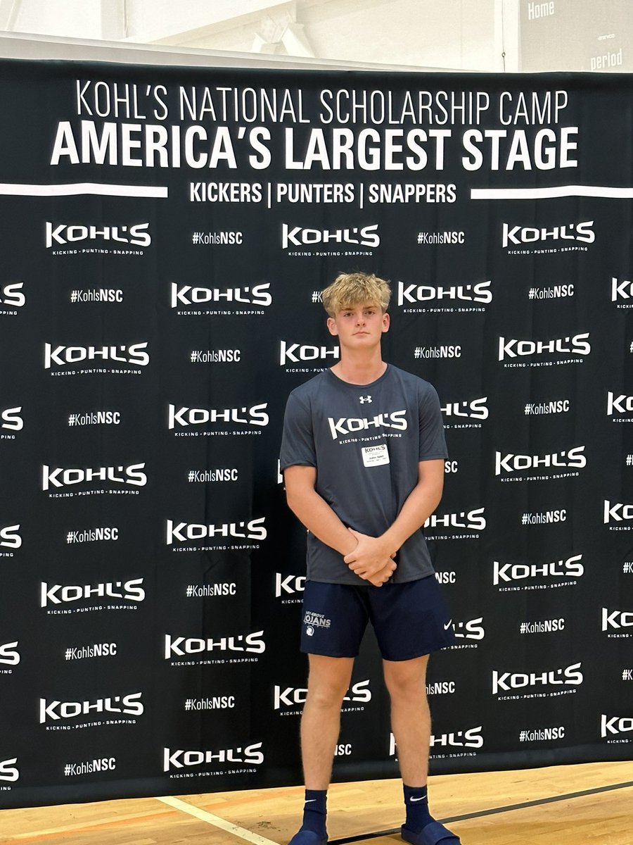 I had a great time at the @KohlsKicking national scholarship camp. I went 26-30 throughout the two days on charting and 4-6 from 59. I ended the camp qualifying for the field goal competition. @DeepDishFB @CGTrojanFB