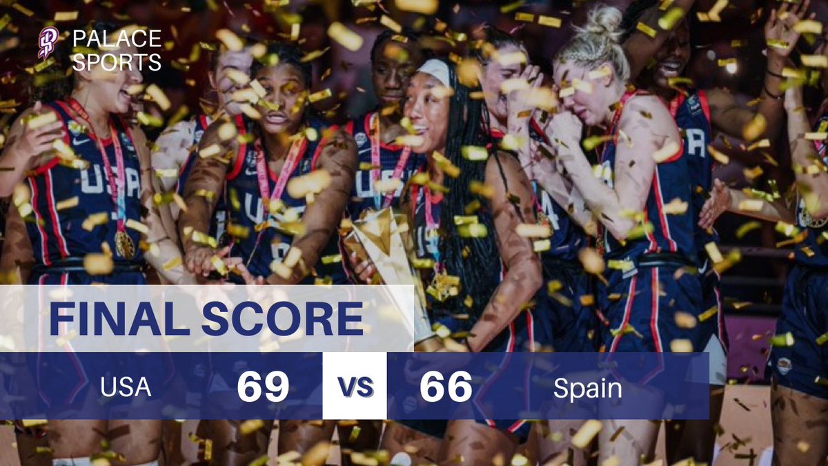 Team USA wins gold and completes the three peat in the #FIBAU19 World Cup! 

Cotie McMahon 16 PTS 6 REB
Chloe Kitts 15 PTS 9 REB
Hannah Hidalgo 9 PTS 7 AST
Madison Booker 7 PTS 10 REB

@cotiemcmahon23 @chloe1kitts @HannahHidalgo @MaddiewitdaB_ #USABWU19 🇺🇸