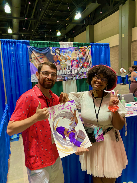 'What's up, Doc?!' Thanks a lot for signing the print @anairis_q, and for complimenting my pink shirt! A great guest line up at this years ConnectiCon! #ConnectiCon2023