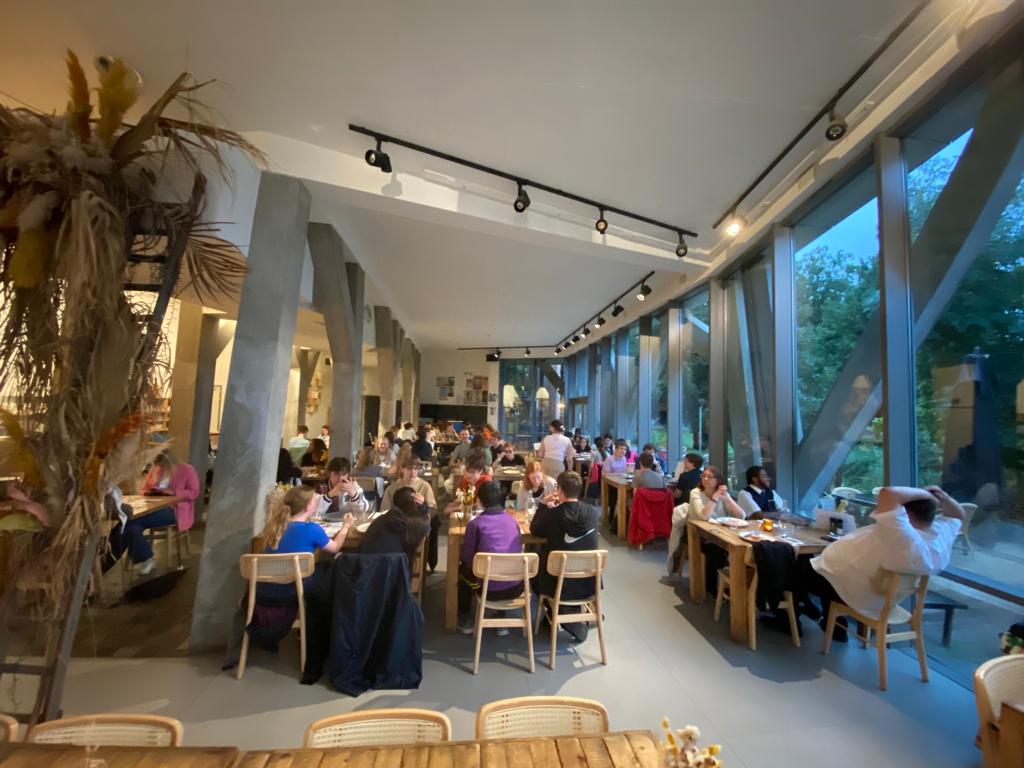 Safely at our accommodation and enjoying a well deserved meal after a long journey. First concert tomorrow!