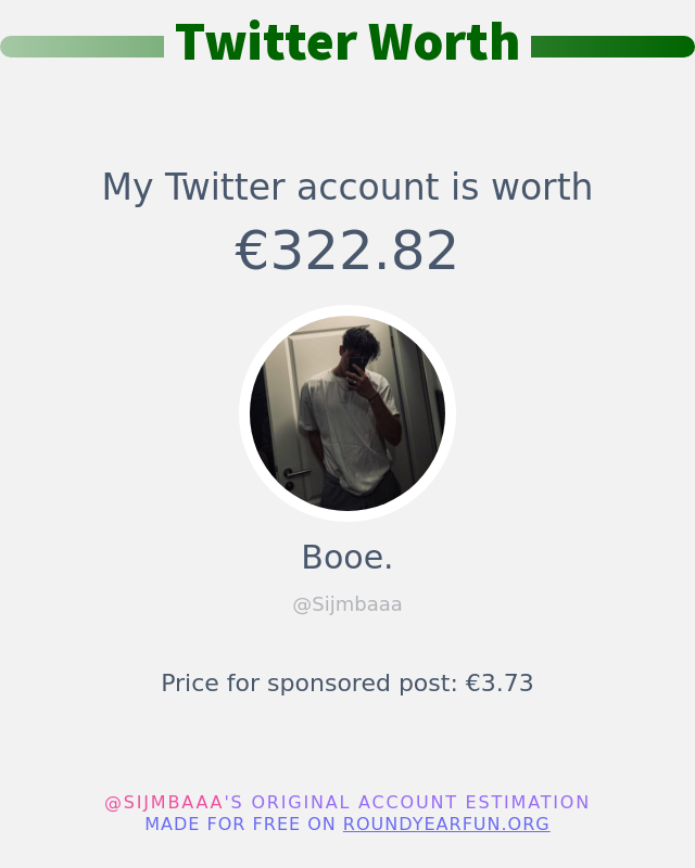 Mein Twitter-Wert ist: €322.82

➡️ twitterfun.games/twitterworth?l…