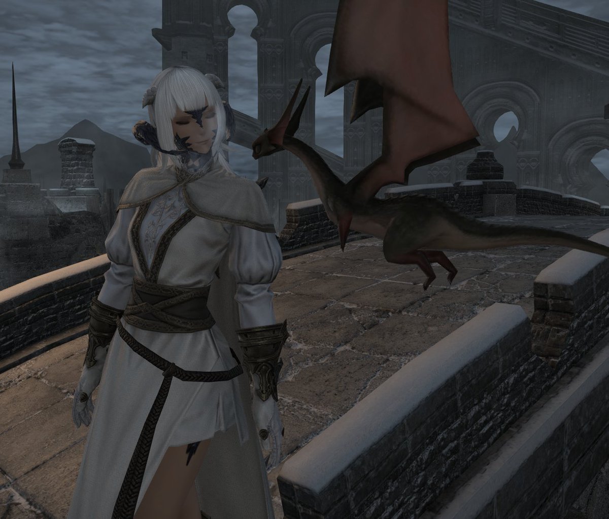 scafftv's tweet photo. enjoying the cold with my dragon #ff14 #ffxiv https://t.co/yAf5gaIm9z