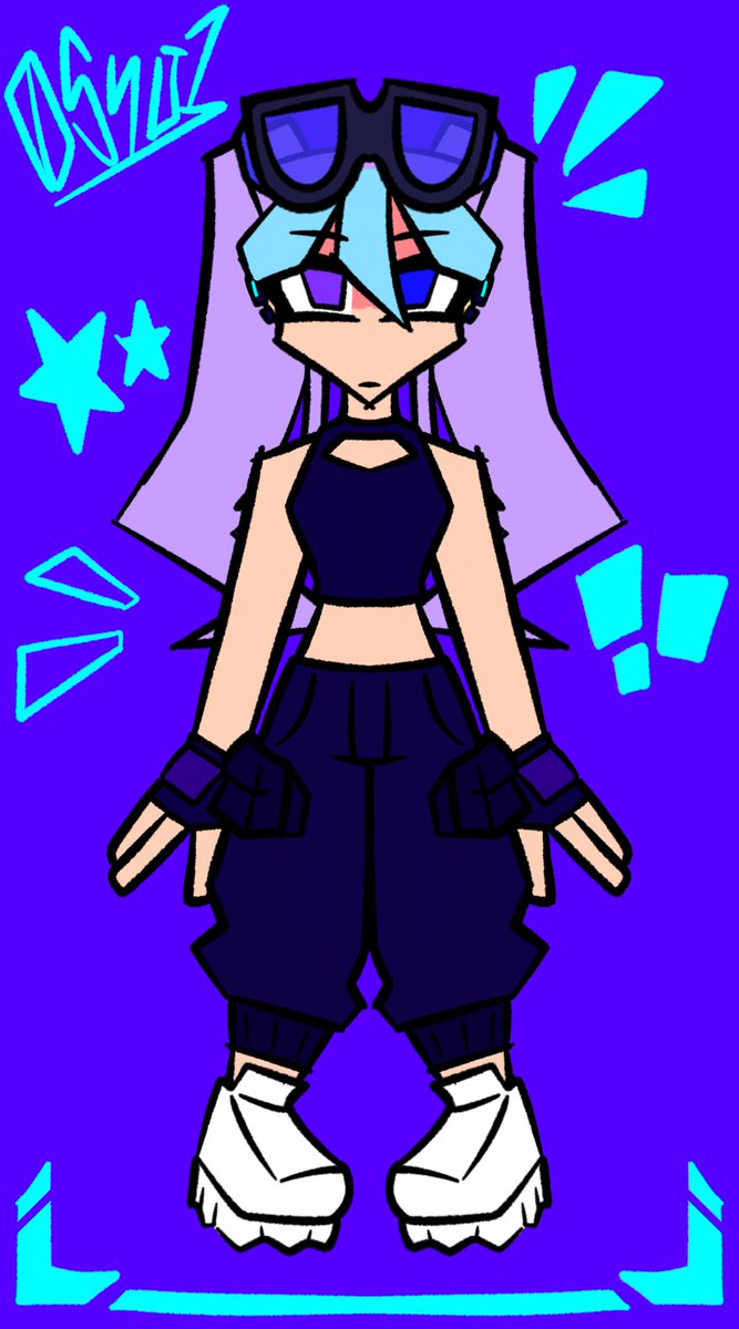 _057U1's tweet photo. oc ref update bc the old outfit sucks 🔥(this is the last time im reuplaoidjng this istg the cyan lining around the jacket glows btw i aint updating too lazy to add that in 💀💀💀) https://t.co/LOCHXFNhwd