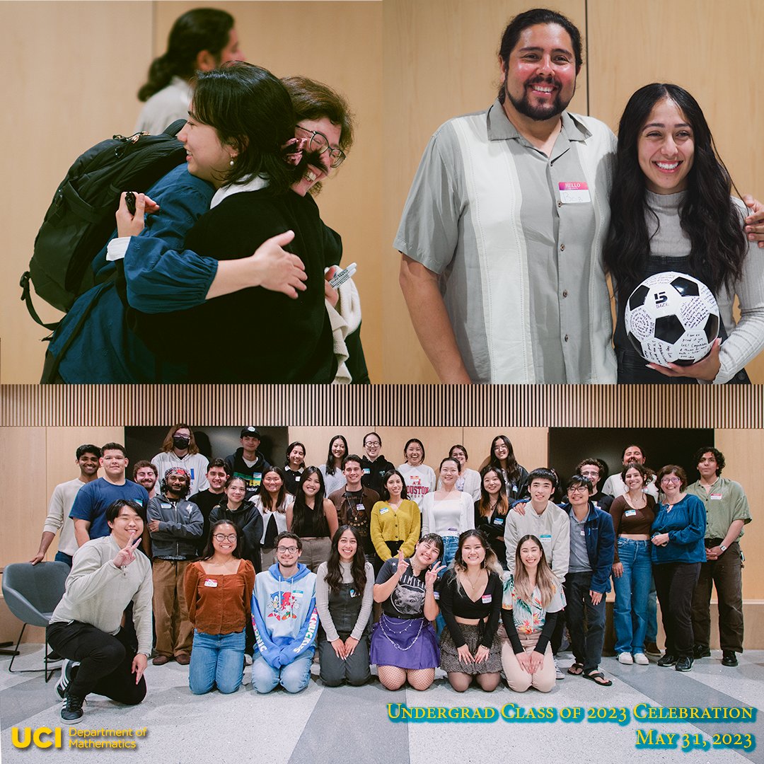 A look back on the undergraduate class of 2023's end of the year celebration! Accomplished students were given awards, students were tested on their knowledge of the UCI Math Department, and fun and hugs were aplenty. #ucimath
