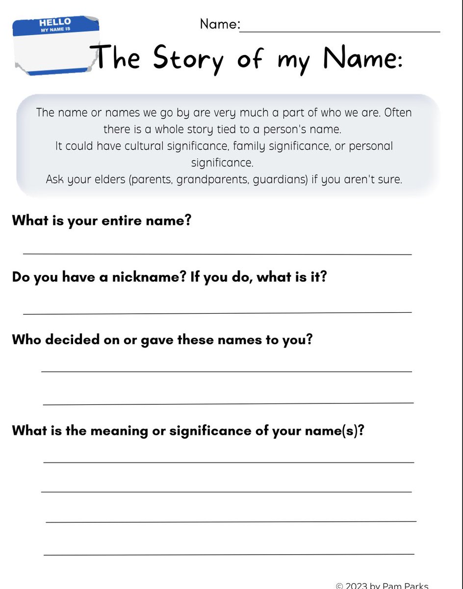 The name or names we go by are very much a part of who we are. Often there is a whole story tied to a person's name. 

Check out our new unit:
70e321.myshopify.com/products/my-na…