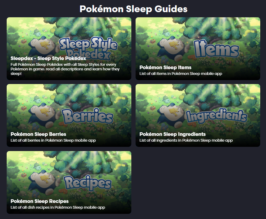 Pokemon Sleep Recipes
