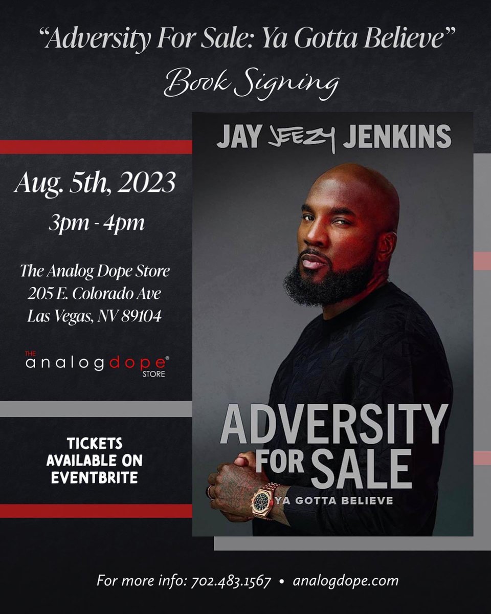 analogdope's tweet photo. @Jeezy Will be blessing our space as we host his official Las Vegas Book Signing. Tickets available here 👉🏽 https://t.co/02w91lBcpz 
Reserve your book and chance to meet one of the greatest entertainers who’s ever done it! Meet your there 👋🏽 https://t.co/ShpOcZoObZ