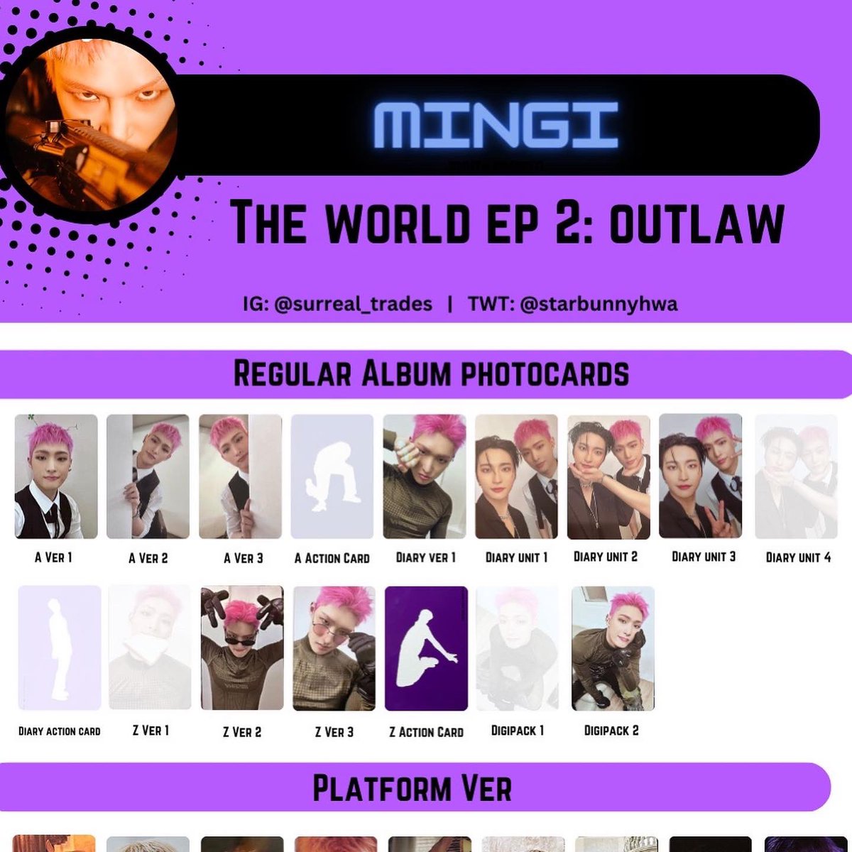 shadowmozez's tweet photo. 🐐WTT ATEEZ The World Ep.2: Outlaw pcs🐐
Have: Hongjoong, Yunho, San, Mingi, Wooyoung, Hongjoong/Jongho unit
Want: Mingi or Seonghwa
USA 🇺🇸
--
trade trading album ver us united states #wttateez #ateeztrade #wtthongjoong #wttyunho #wttsan #wttmingi #wttwooyoung #wttjongho https://t.co/mmLmMv9fDL