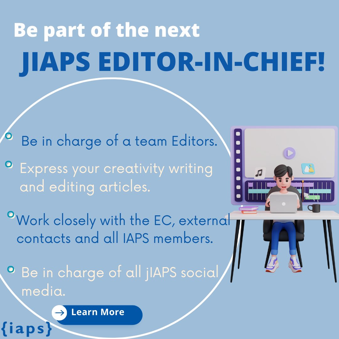 IAPS (@iaps_physics) on Twitter photo The position of jIAPS Editor in Chief 2024 is open! To apply, send your CV and letter of candidacy to ec@iaps.info before the AGM. This year AGM is happening on August 5 & 6 and you will be able to defend your candidacy. ππ€ The position of jIAPS Editor in Chief 2024 is open! To apply, send your CV and letter of candidacy to ec@iaps.info before the AGM. This year AGM is happening on August 5 & 6 and you will be able to defend your candidacy. ππ€