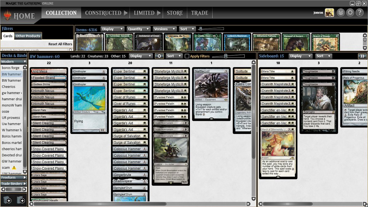 joncosmtg's tweet photo. 🏆#5. after 20 days of stop back to the league and to trophy! BW Hammer still very good.

1) Grixis midrange oo
2) Burn xoo 
3) Scam xoo
4) Grixis shadow oo
5) UW Ring control oo https://t.co/UIBBt2XtyD