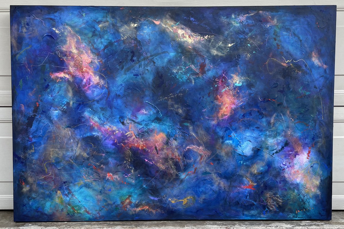 KatharineLigon's tweet image. “A Little Love Goes A Long Way” | Acrylic on Canvas | 60” x 40” 

Commissioned by Maggie, John, and Eleven Segrich.

P.S. Custom built canvas by Hal McFarland @htxhmc 

#lezbehonest #neighbors #houarts #abstractpainting  #contemporaryart #abstractexpressionism