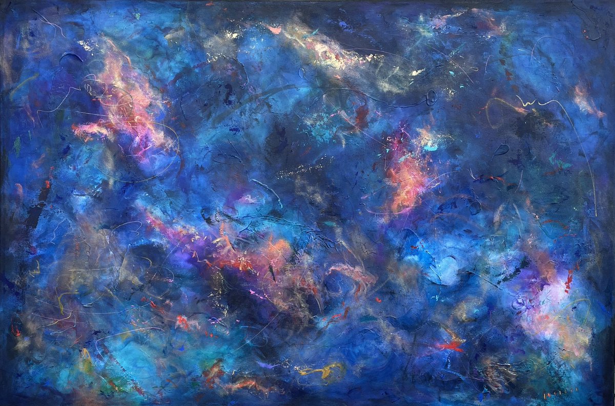 KatharineLigon's tweet image. “A Little Love Goes A Long Way” | Acrylic on Canvas | 60” x 40” 

Commissioned by Maggie, John, and Eleven Segrich.

P.S. Custom built canvas by Hal McFarland @htxhmc 

#lezbehonest #neighbors #houarts #abstractpainting  #contemporaryart #abstractexpressionism