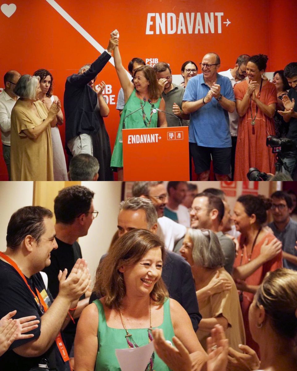 L'esperança ha vençut l'odi.
El progrés ha guanyat la por.

La gent d’aquesta terra ha fet una passa #endavant i ha dit que no vol radicalismes ni retrocés com a Balears.

El <a href="/psibpsoe/">PSIB-PSOE</a> ha crescut en diputats i vots, assolint els millors resultats en 15 anys i aportant 1 dels 2