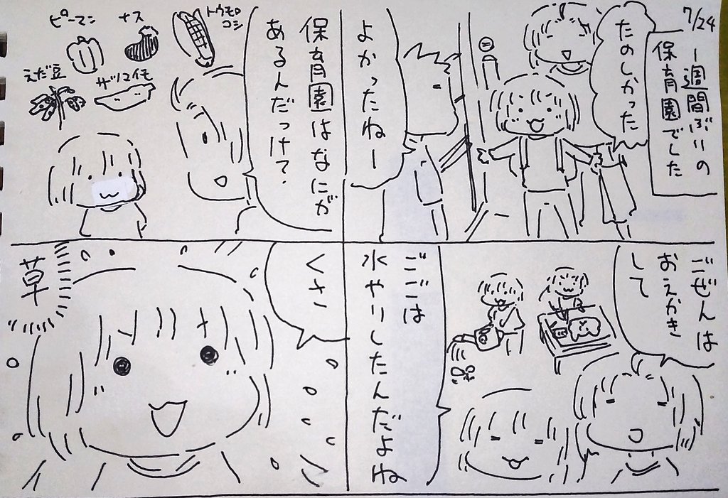 #本日のむすめさん 金曜日久しぶりに行った保育園は楽しかったようです。
