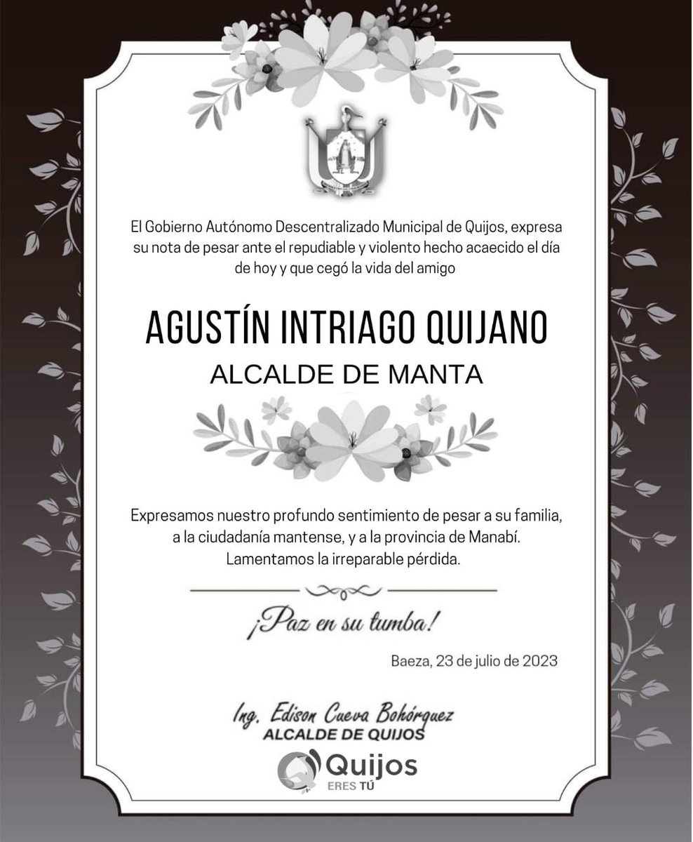GADMQuijos's tweet photo. Nota de pesar 🕊

@manta_alcaldia @PoliciaEcuador https://t.co/HwvBkLeU4G