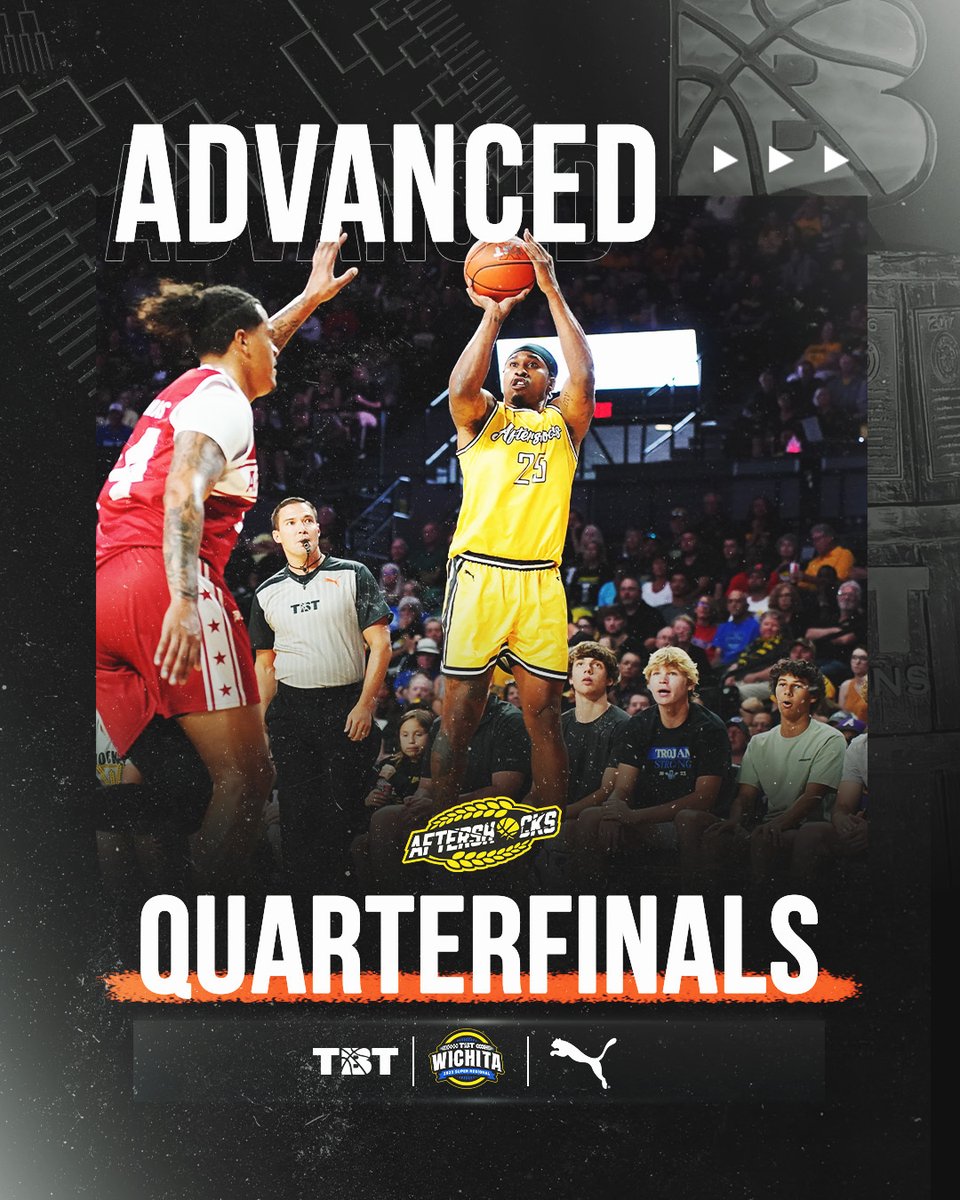 🌾 THREE 🌾
🌾 WINS 🌾
🌾 AWAY 🌾

The <a href="/AfterShocksTBT/">AfterShocks - Wichita State’s TBT Team</a> advance to a third straight TBT Quarterfinals  on Tuesday night at Charles Koch Arena!