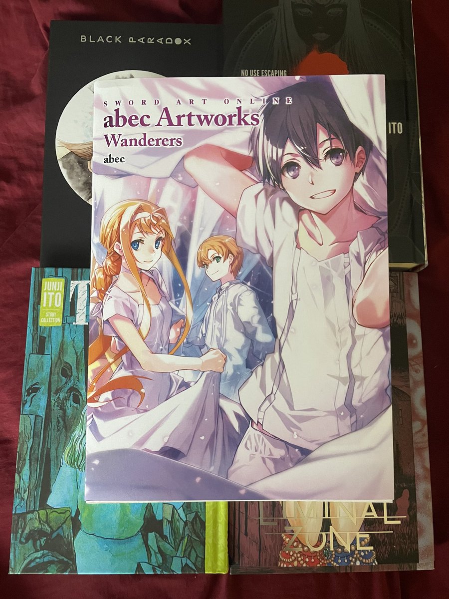 Muzanime's tweet photo. New manga pickups 👀 and this sword art online art book #JunjiIto #Tomie #Tombs #BlackParadox #TheLiminalZone https://t.co/gLrIr7I6b8