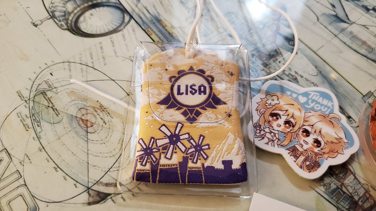 My small #Genshinlmpact haul from @TeamTekko So happy as a Lisa main that @blulious made this small Lisa charm! It's so hard to find any art or merchandise of her!