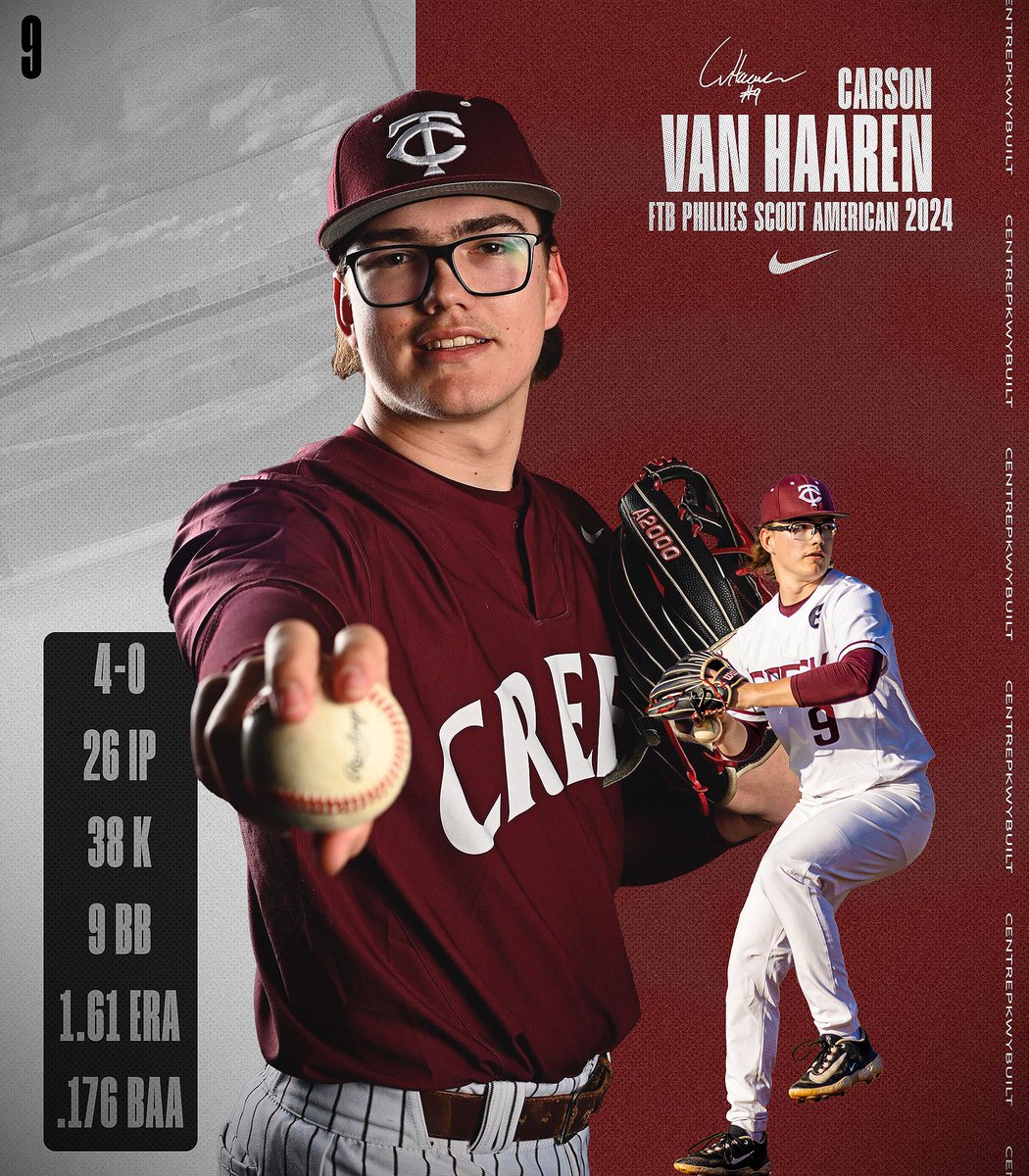 Tates Creek Baseball (@tatescrbaseball) on Twitter photo Today we begin our new series, #summerdores where in the coming weeks we will highlight the fantastic summers our players put together for their various summer ball organizations.
First up is <a href="/cvanhaaren9/">Carson van Haaren</a>
Carson is a senior RHP committed to <a href="/EKUBaseball/">EKU Baseball</a>
#centrepkwybuilt Today we begin our new series, #summerdores where in the coming weeks we will highlight the fantastic summers our players put together for their various summer ball organizations.
First up is <a href="/cvanhaaren9/">Carson van Haaren</a>
Carson is a senior RHP committed to <a href="/EKUBaseball/">EKU Baseball</a>
#centrepkwybuilt
