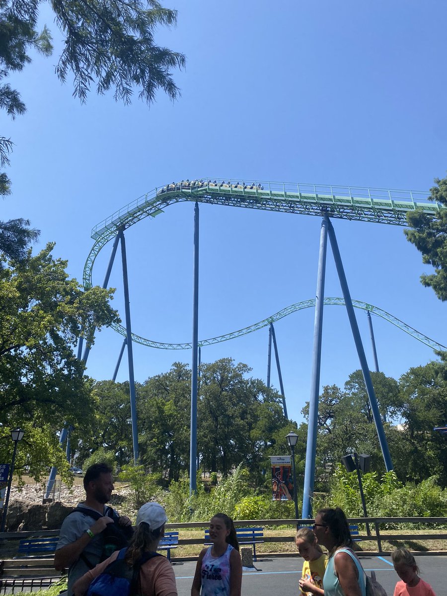 MrsNealscience's tweet photo. This past week Dino-Drax went with us to Six Flags over Texas. He knows this is the best place to study physics and Newton’s laws. Roller coasters are awesome! @ECISDScience @EctorCountyISD @wilsonyoungms https://t.co/NRTZsFz6hN