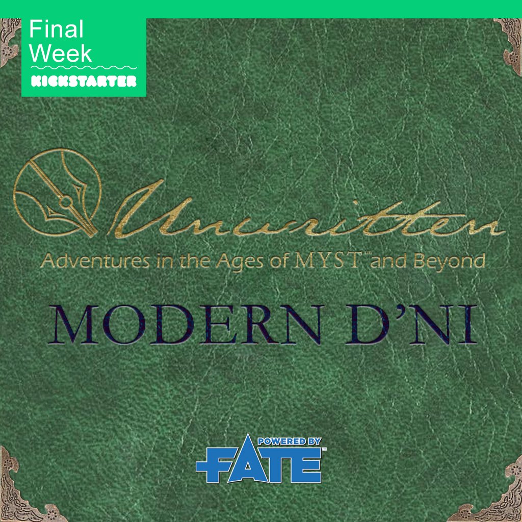 It's the last week of our Kickstarter Campaign! Help us go over the top with our new social goals!

kickstarter.com/projects/inksp…

#UnwrittenTo25
#ttrpg #kickstartergames #fatettrpg #myst #dni