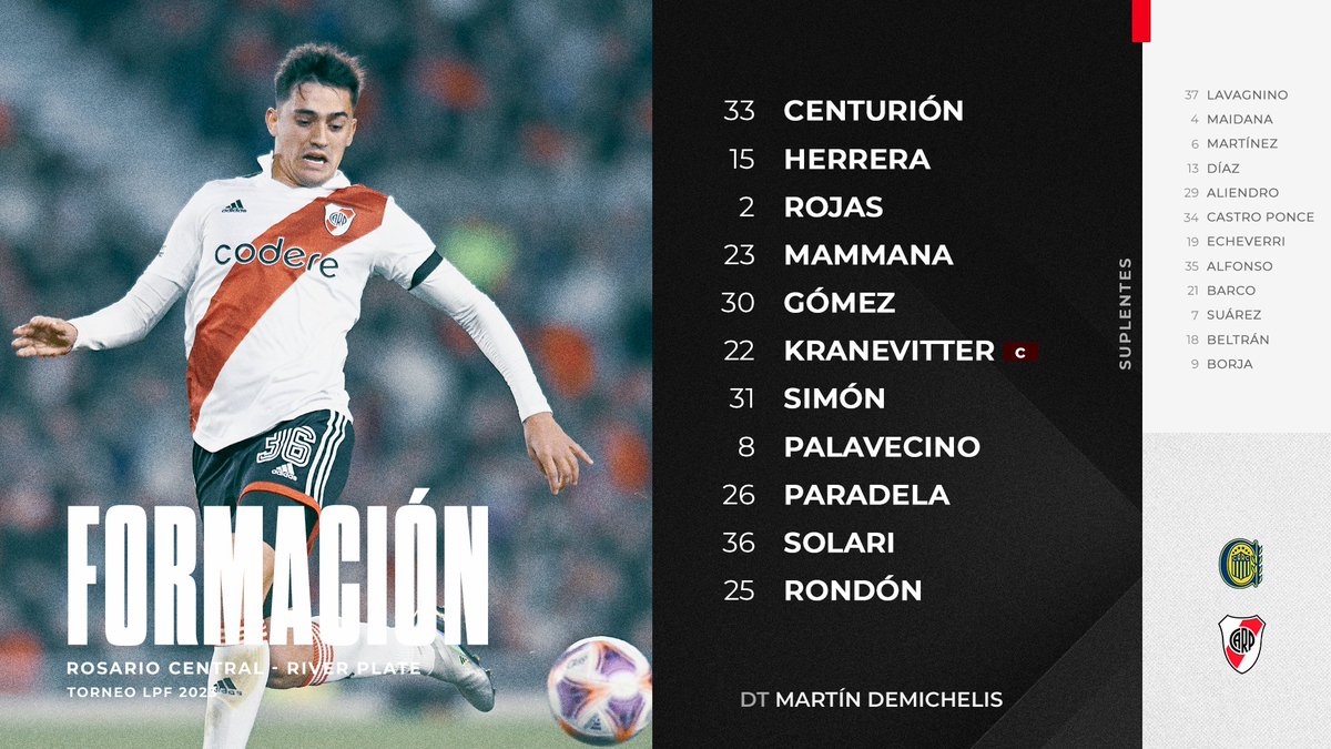MundoRiver_ok's tweet photo. La formación de River para enfrentar a Rosario Central, un equipo totalmente alternativo. https://t.co/IuhaILLO0d