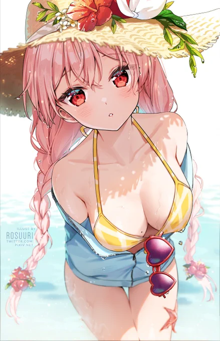 熱中症になったかのは白いうさぎちゃんが心配している 「大丈夫ですか?」