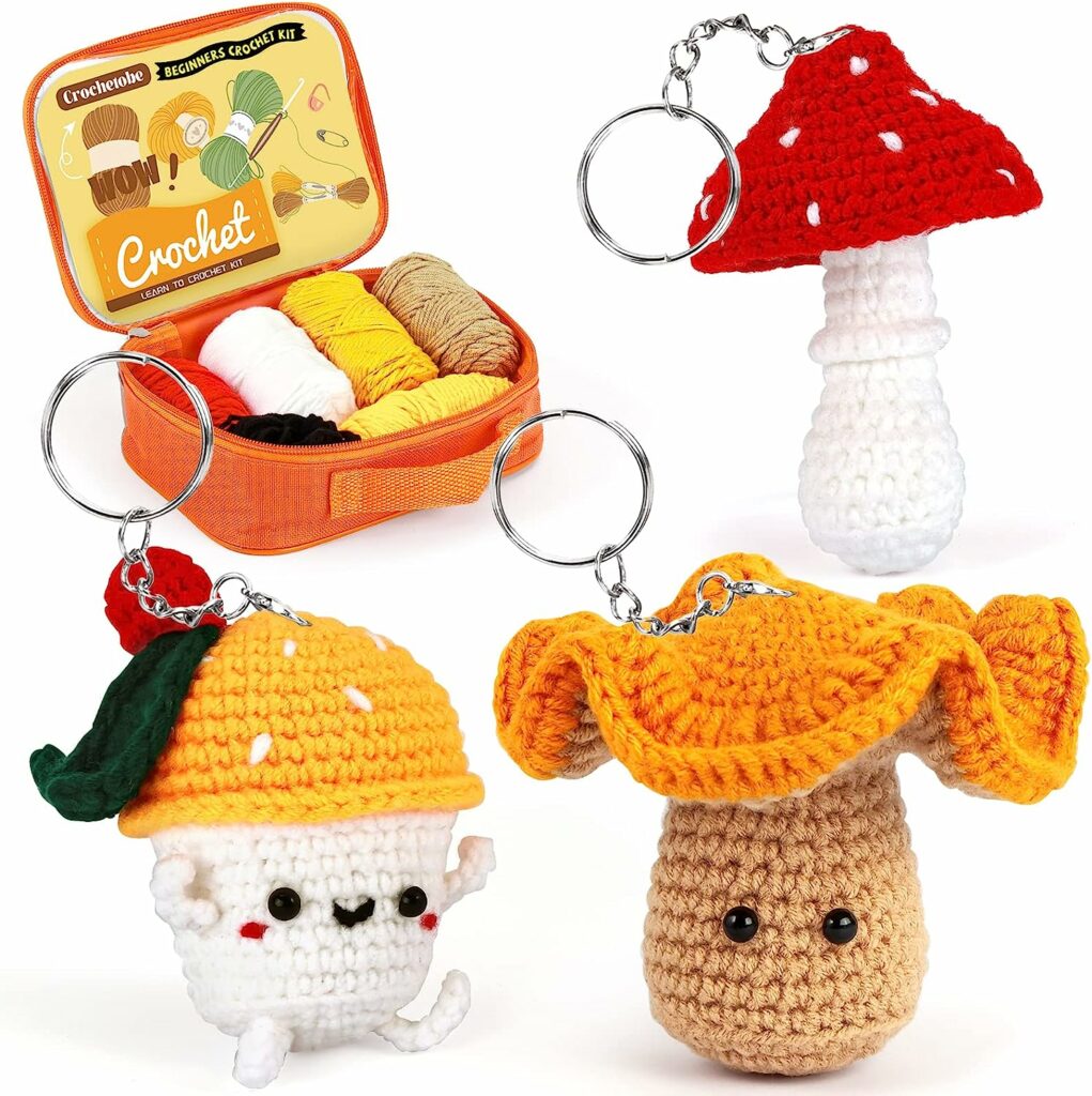 mooglyblog's tweet photo. This Crochetobe Mushroom Crochet Kit for Beginners includes lots of yarn (enough yarn for practice and crochet), stuffing, complete crochet tools and detailed tutorials! 🍄https://t.co/msiQkuHivh #crochet #crochetkits #mushrooms https://t.co/PEd9dzlRnt