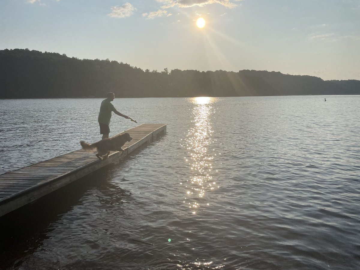 FilbenMatt's tweet image. Little evening dock diving with the boy #Deeks #CheatLake