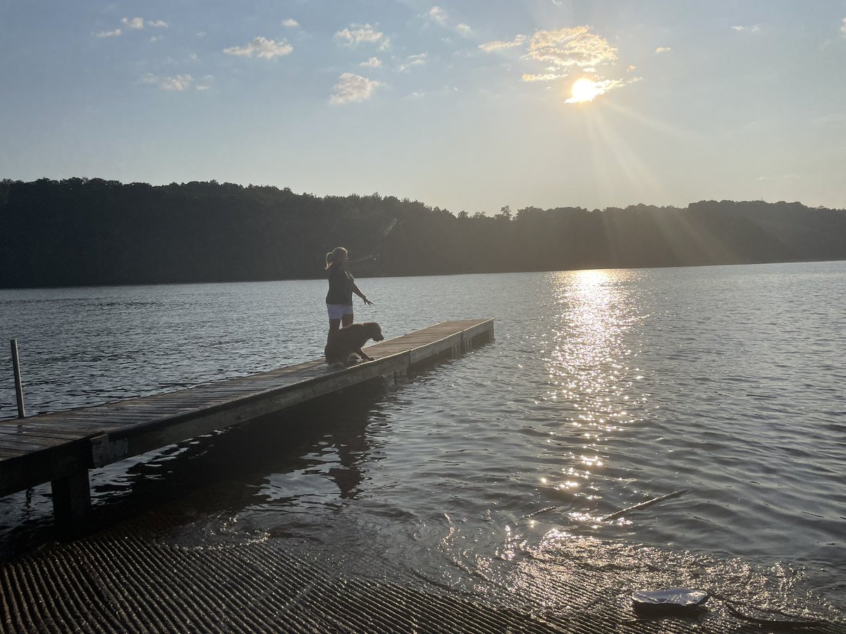 FilbenMatt's tweet image. Little evening dock diving with the boy #Deeks #CheatLake