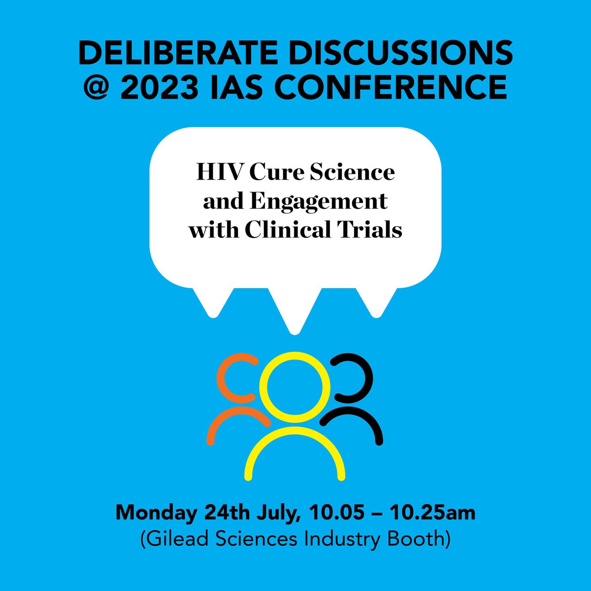 Join me in the break as we have a chat about #HIVcure science and #community engagement with @brent_clifton from @napwha, Kirsty Machon from @PosWomenVic and @DeviSenGupta3 from @GileadSciences 

#IAS2023 @IAS_conference @iasociety @HIVcureAU