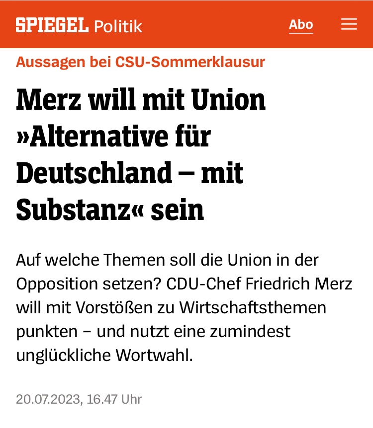 ol76025989's tweet image. Offizieller cDU-Kurswechsel auf Rechtsaußen:Datum-&amp;gt;2023-07-20:cDU und #Merz sind rechts,bestätigt auch d.d. seit Tagen laut-schweigende #Union(spätestens seit #cDUmS #cDUAfDmS).
Alle #cDU-Politiker*,welche nicht den Rücktritt fordern,ebenfalls.
Heute-&amp;gt;2023-07-23-&amp;gt;rechts erneuert.