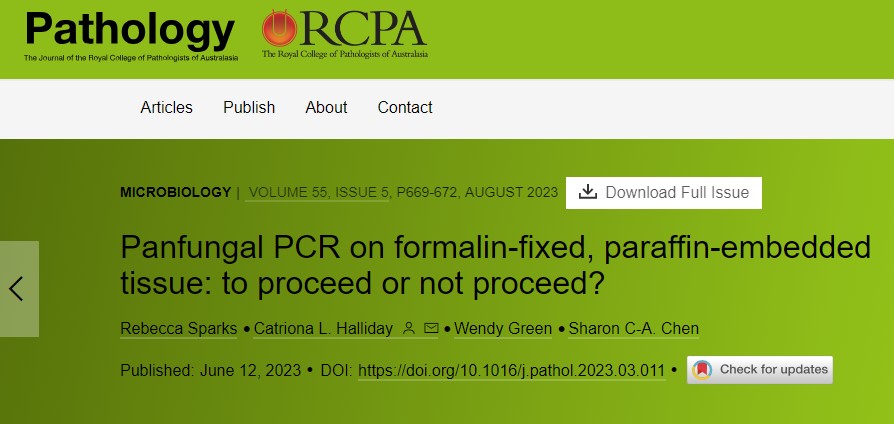 Pathology_RCPA's tweet image. Does panfungal PCR have clinical utility in FFPE tissue when no fungal elements are seen on histopathology?

See this article in the August issue of #Pathology 👇

pathologyjournal.rcpa.edu.au/article/S0031-…

#PathTwitter #PathResidents #microbiology #microbiologylab #IDpath