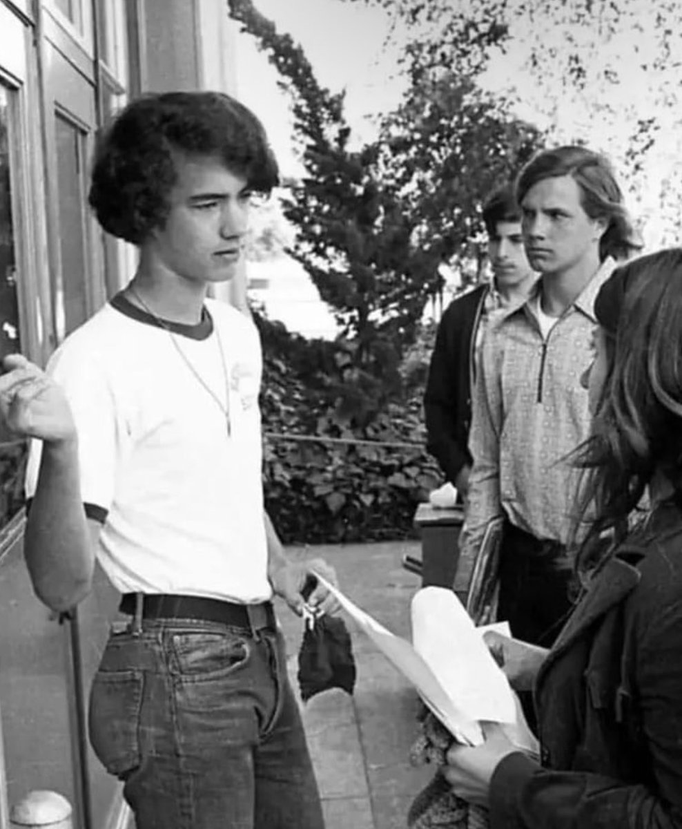 Tom Hanks, a renowned American actor and filmmaker, was born on July 9, 1956, in Concord, California, USA. He spent his formative years in the San Francisco Bay Area and attended Skyline High School in Oakland, California. This photo was taken during his senior year in 1974, he