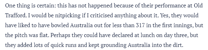 Thanks Michael Vaughan for confirming that Stokes' captaincy was perfect because it was more important to be grounding (sic) Australia into the dirt than actually win the #Ashes  #ENGvsAUS