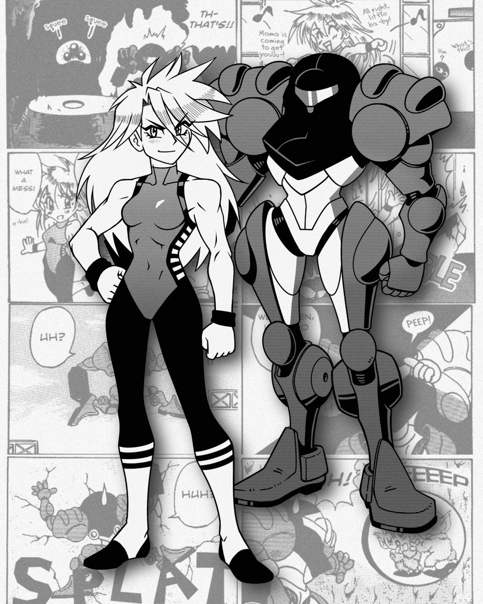 #Metroid in 90s Anime-Manga style Reposting some art since most comms this round are in the other account