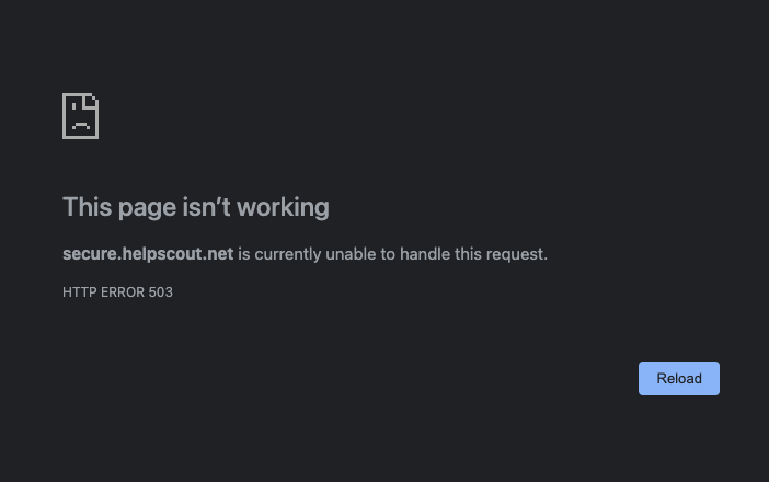 wigsgiw's tweet photo. @helpscout looks like Helpscout is currently down, throwing a HTTP 503 error. Thanks! https://t.co/v950BZWYn1