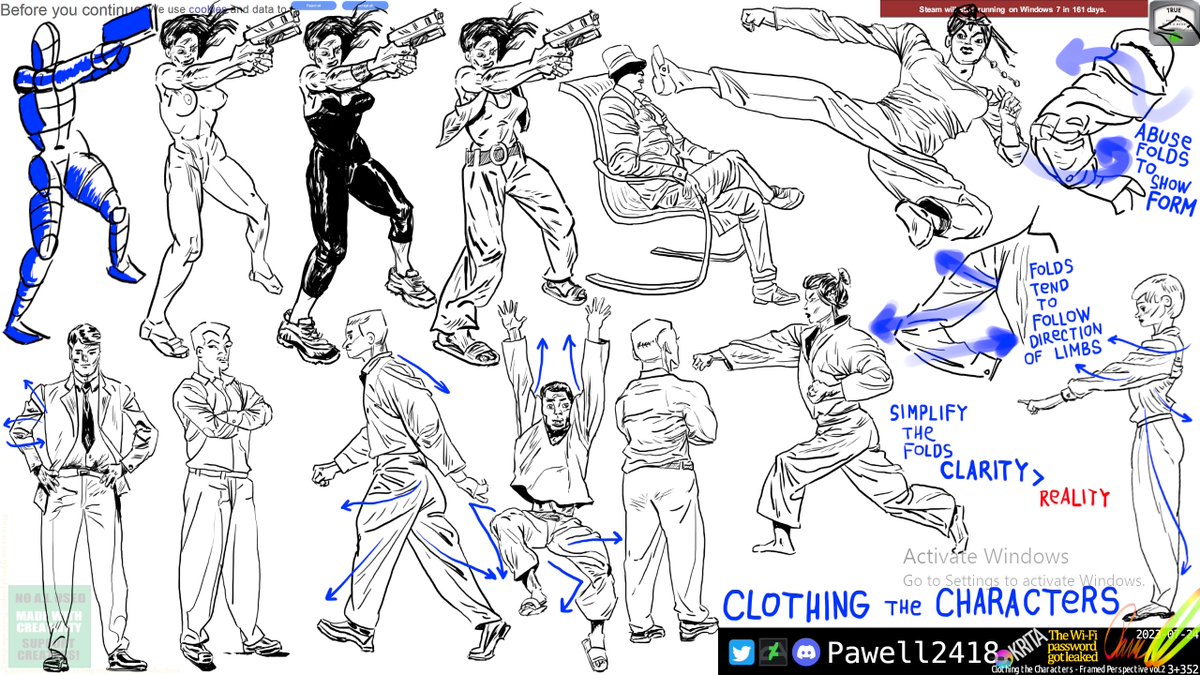 Pawell2418's tweet photo. #FramedPerspective - Clothing the Characters
Is nudity bothering you? Are your customers Americans (booba bad, murder good)? Just put some clothes on your figures. Easy. I find it funny how this book explained drapery better and on fewer pages than #TheNaturalWayToDraw https://t.co/UCtZ84PBg3