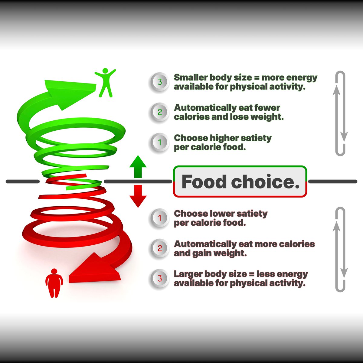 The median of all your food choices represents a critical branch point for body composition and health.