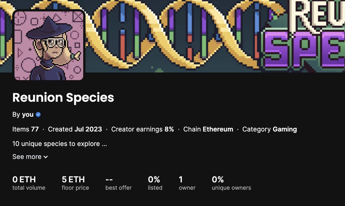 Its official. 5 ETH floor. They were right. 

Contract verified, connecting to site now, fixing for mobile compatibility! 🥂

Claim will start shortly! 🙌

opensea.io/collection/reu…