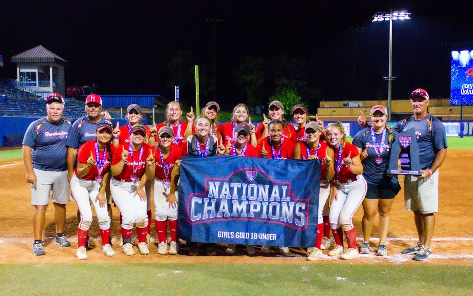 Congratulations to the Maryland Heartbreakers 💔 @gold_18u Coaches and Players. ASA Gold National Champions. What an amazing accomplishment! So proud of all of you. Way to do our state proud. ❤️🖤💛