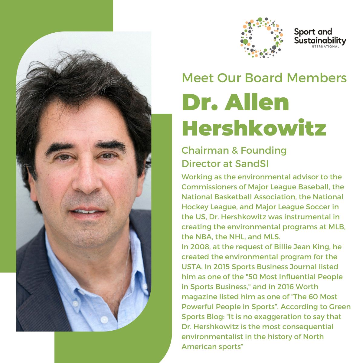 📷 Meet our Board Member: @drhershkowitz 

Dr. Allen Hershkowitz is an environmental scientist, visionary, activist, writer, lecturer and strategic #sustainability advisor