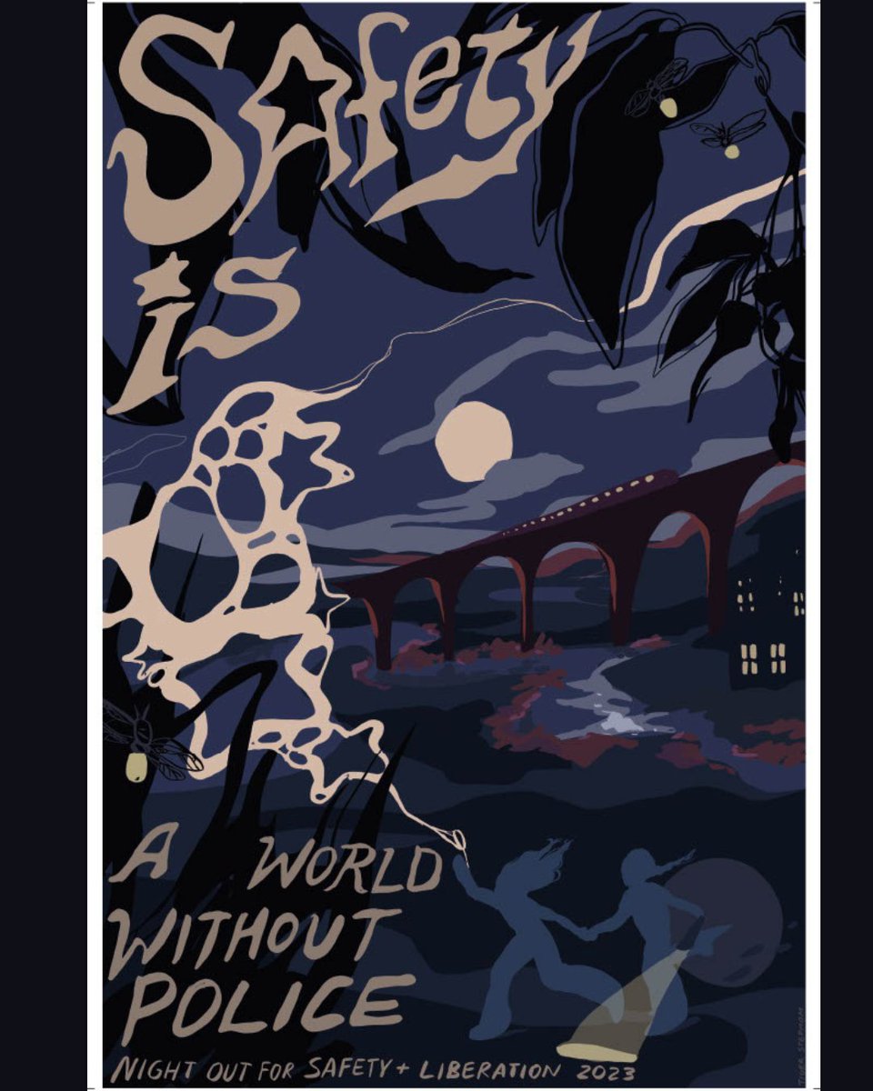 There’s an endless checklist of where funding can be 
redirected within our communities instead of cops and cages. Our #NOSL23 artists helped us envision what these alternatives could look like. 

#SafetyIs #CareNotCages 

artist: <a href="/tiger_stepmom/">l</a>