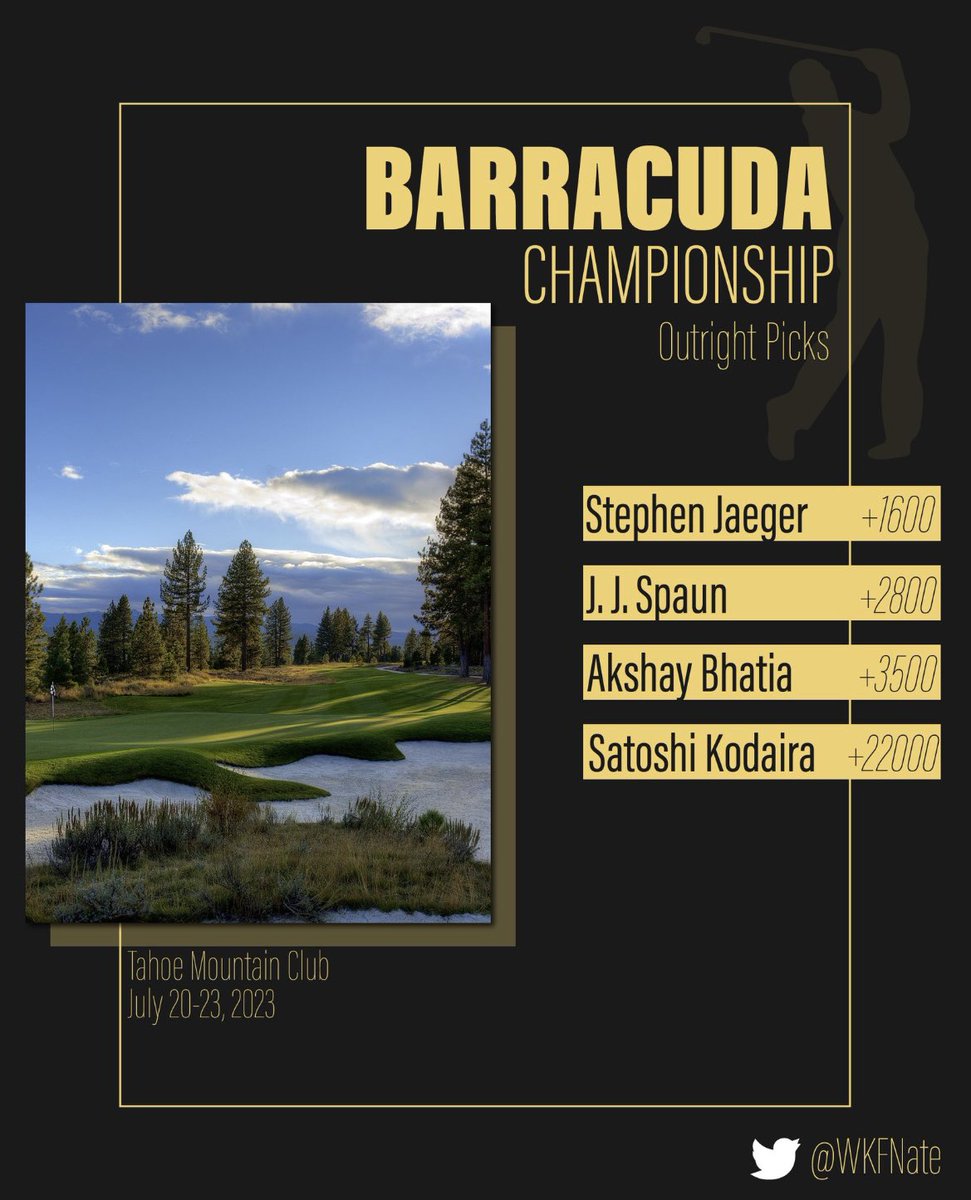 The elusive Sunday double.

First it was Brian Harman at +12000 at #TheOpen and then it was Akshay Bhatia at +3500 at the #BarracudaChampionship.

 If you’re not following, why aren’t you!?

#Golf #GolfBetting #PGA #PGATour #sportsbettingadvice #TheOpenChampionship #SportsBets