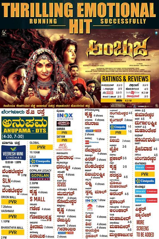 AnuGowda2004's tweet photo. Very interesting movie. Please watch movie in the theater and Support guys 
#AmbujaKannadaMovie
#RunningSuccessfully  
#Shubhapoonja 
#SriniHanumantharaju https://t.co/K1EkdWCYr7