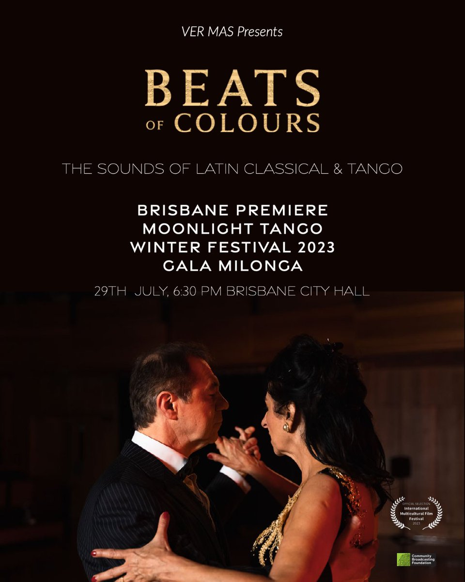 Exciting News! Our captivating documentary 'Beats of Colours' will have its Brisbane premiere at the renowned Moonlight Tango Winter Festival, Discover the musical journey of Sydney-based Composer and Pianist Daniel Rojas &amp; Tango dancers Tango Spirit #Documentary #BeatsOfColours