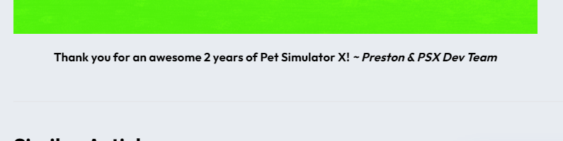 Developer Blogs  Pet Simulator X