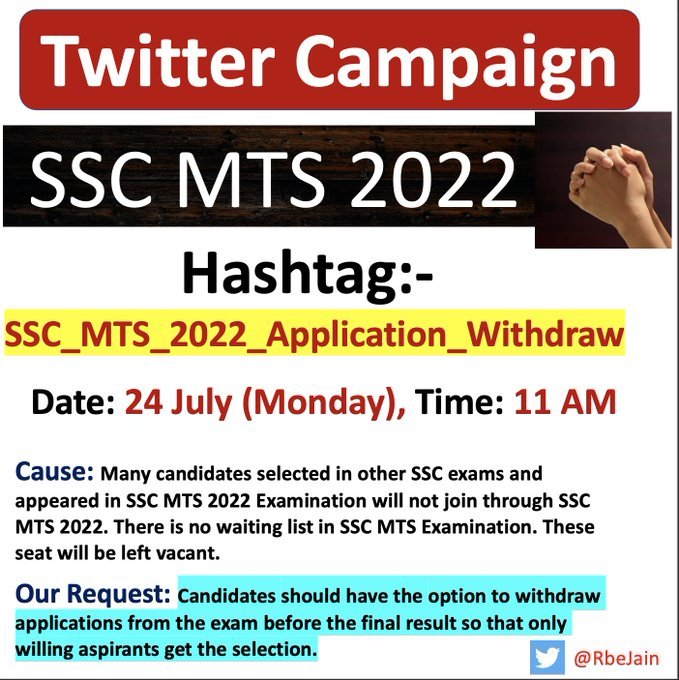 @RbeJain @DoPTGoI @DoptSecretary @DrJitendraSingh #SSC_MTS_2022_Application_Withdraw @DoPTGoI @DoptSecretary @StaffSelection