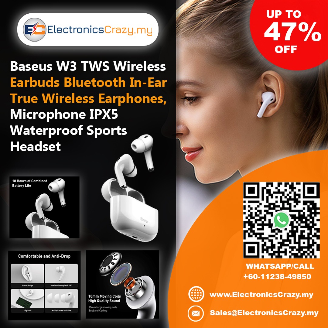 EcrazyMY's tweet photo. Baseus W3 TWS Wireless Earbuds Bluetooth In-Ear True Wireless Earphones, Microphone IPX5 Waterproof Sports Headset

Buy Now:https://t.co/THKOxq5XFf

#earbuds #headphones #earphones #airpods #wireless #bluetooth #music #earphone #headset #wirelessheadphones #headphone https://t.co/67s6s8gHzD