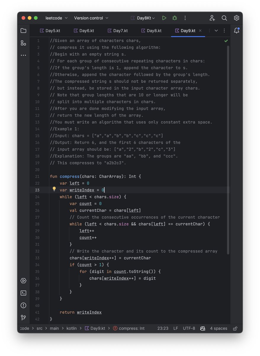 JephthahMbah's tweet image. Day 9 of 75 days of leet code
#kotlin
#DSA
#Problemsloving